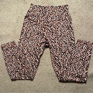 Aerie Leopard Print Leggings - Pink and Black